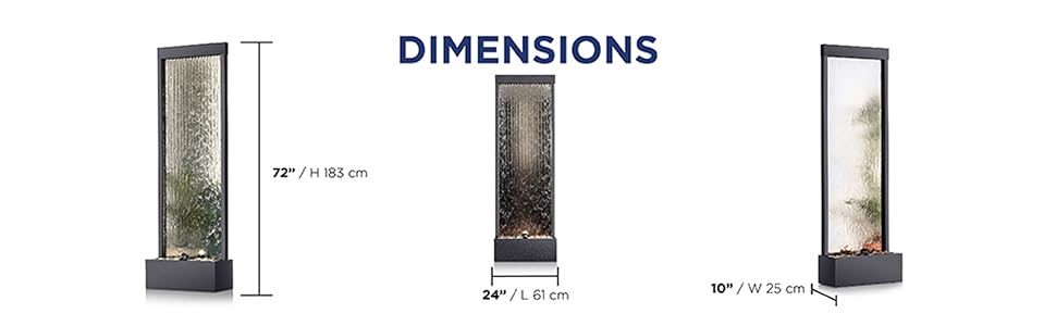 Zen Waterfall Fountain Mirror - Indoor Wall-mounted Waterscape/Outdoor Decoration,