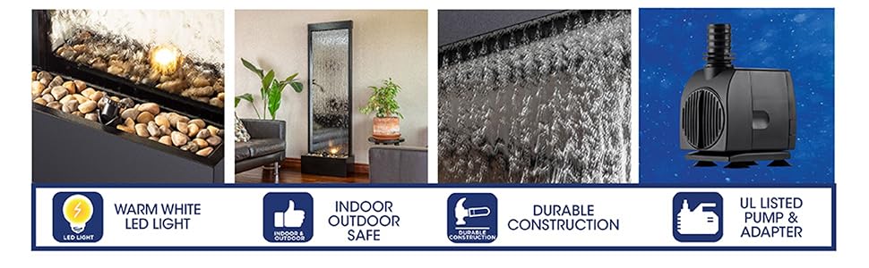 Zen Waterfall Fountain Mirror - Indoor Wall-mounted Waterscape/Outdoor Decoration,