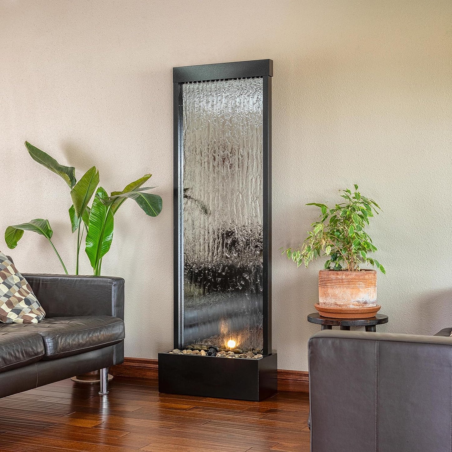 Zen Waterfall Fountain Mirror - Indoor Wall-mounted Waterscape/Outdoor Decoration,